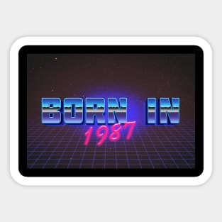 Born In 1987 ∆∆∆ VHS Retro Outrun Birthday Design Sticker